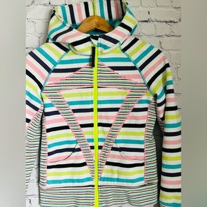 IVIVVA by LULULEMON girls size 14 striped scrubs hoody